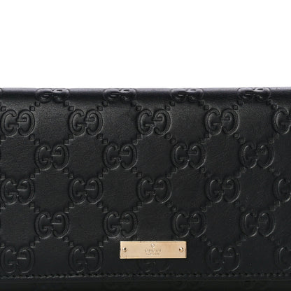 Gucci Guccissima Metal Bar Continental Flap Wallet Black 7 of 11