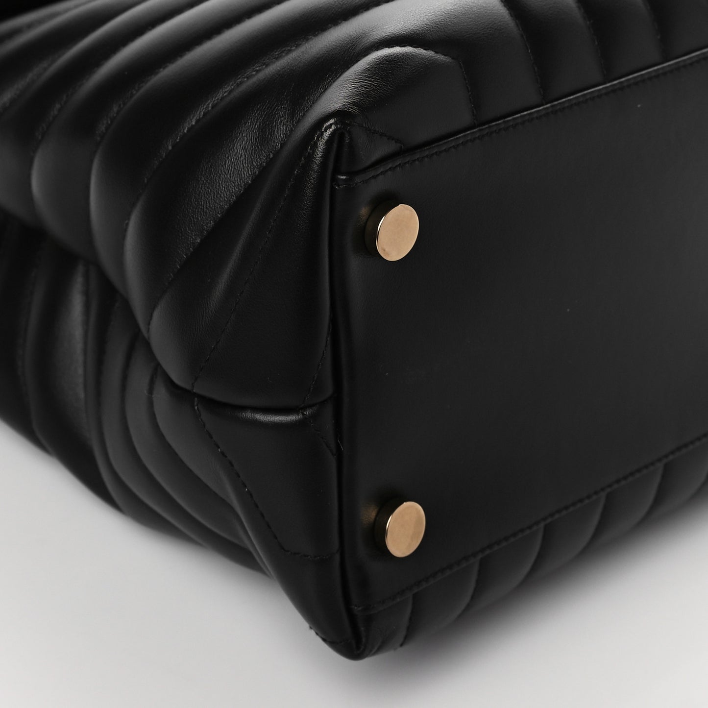 Calfskin Y Quilted Monogram Large Loulou Chain Satchel Black