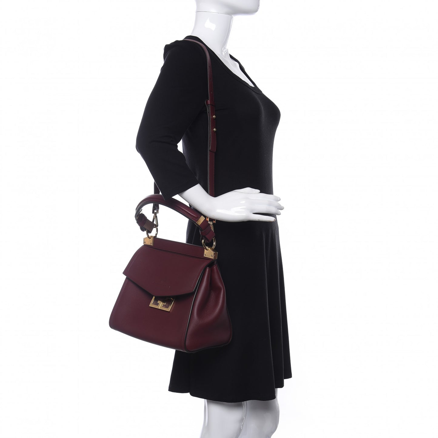 Calfskin Small Mystic Shoulder Bag Aubergine