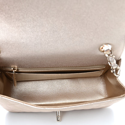 Chanel Metallic Lambskin Quilted Mini Rectangular Flap Gold 4 of 4