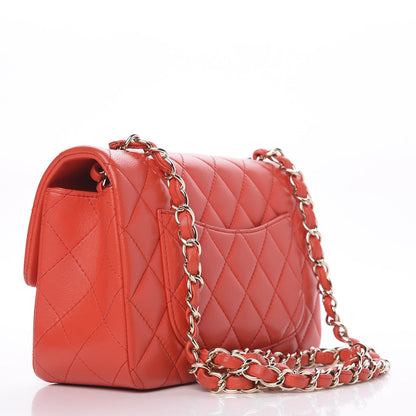 Chanel Lambskin Quilted Mini Rectangular Flap Red 3 of 10