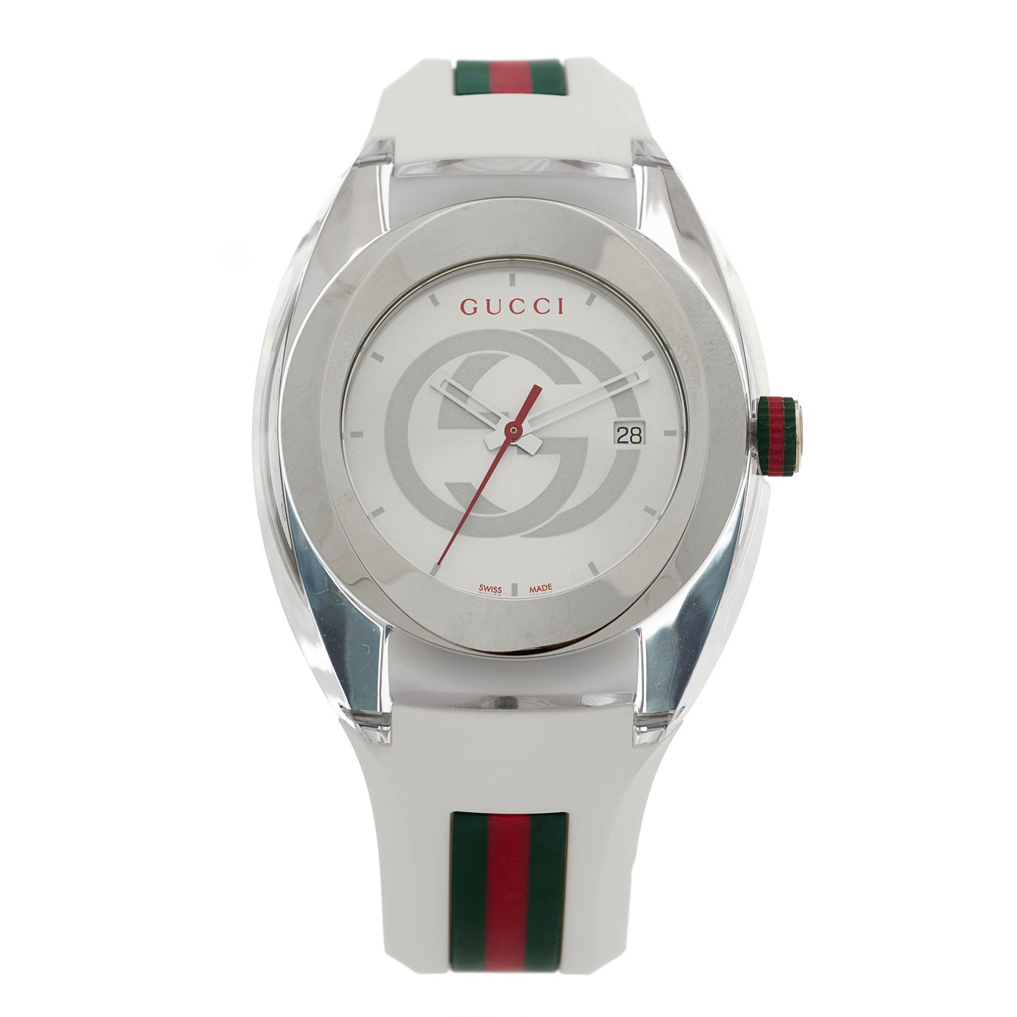 Stainless Steel Rubber 46mm Sync Web Quartz Watch White