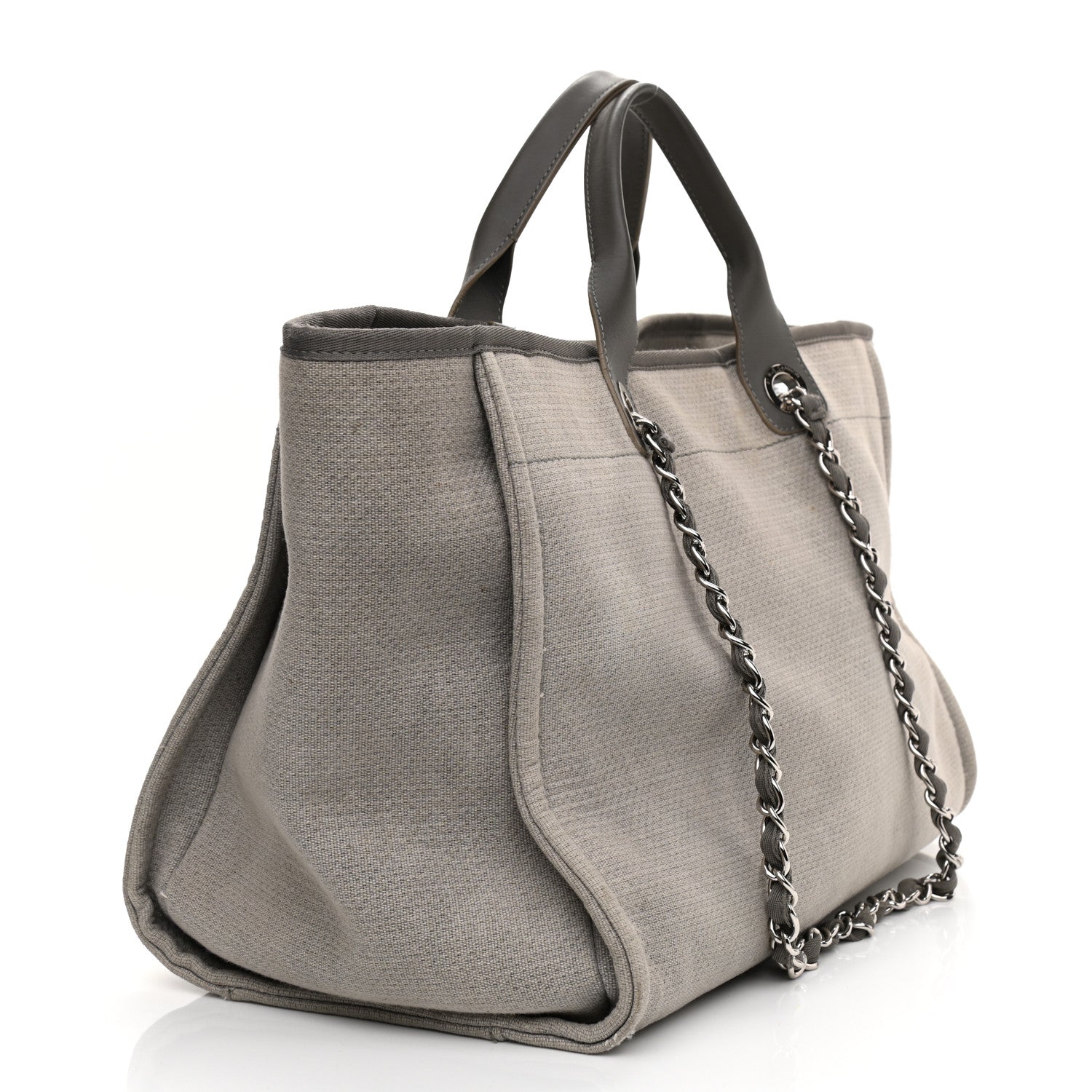 Chanel Canvas Large Deauville Tote Grey 2 of 13