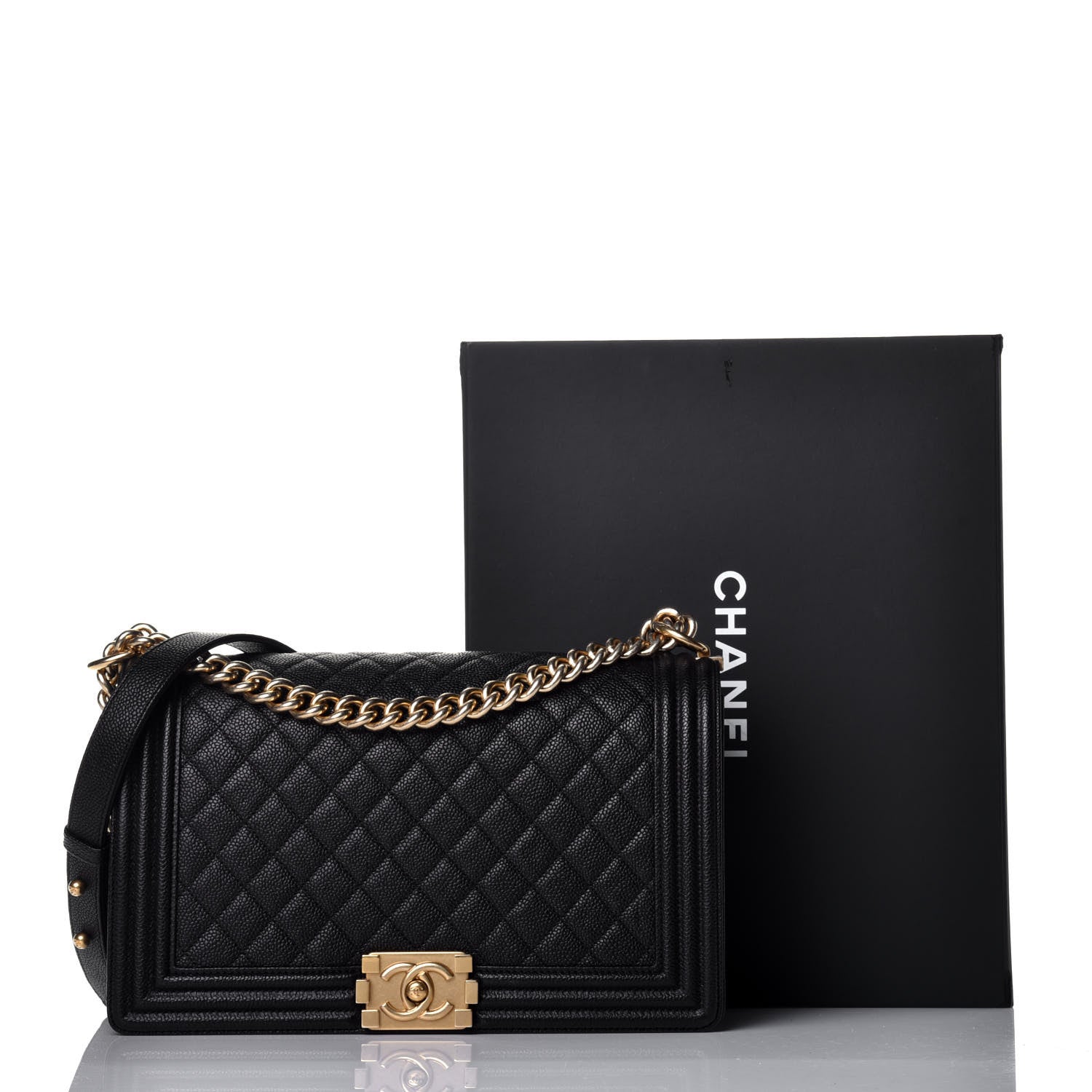 Chanel Caviar Quilted New Medium Boy Flap Black 10 of 10
