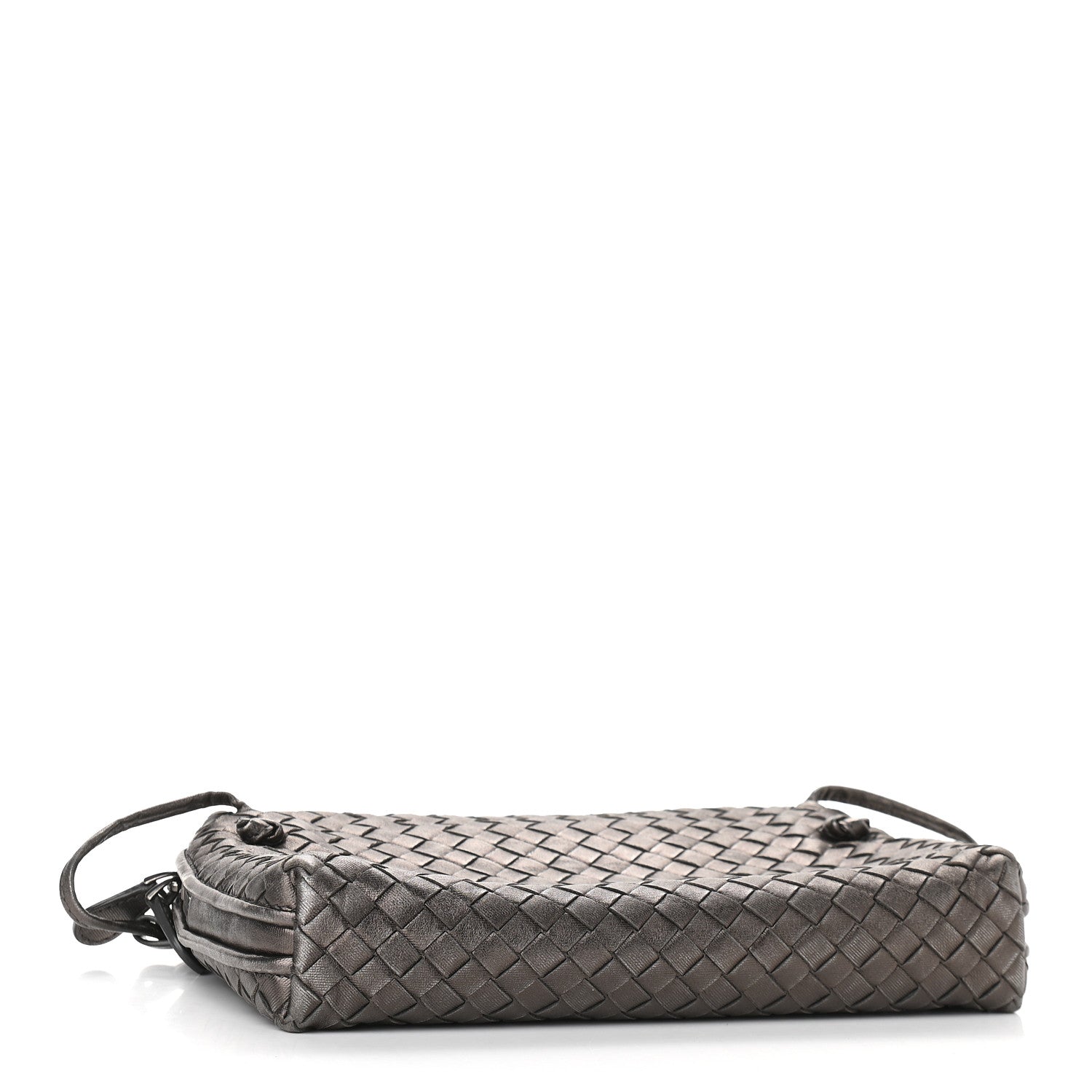 Bottega Veneta Metallic Grosgrain Intrecciato Nodini Bag Pewter 4 of 11