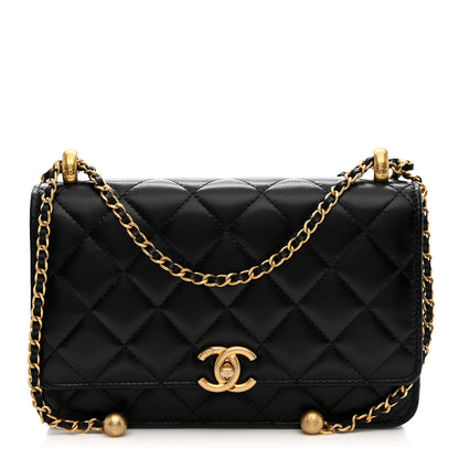 Chanel Calfskin Quilted Perfect Fit Wallet On Chain WOC Black 1 of 12