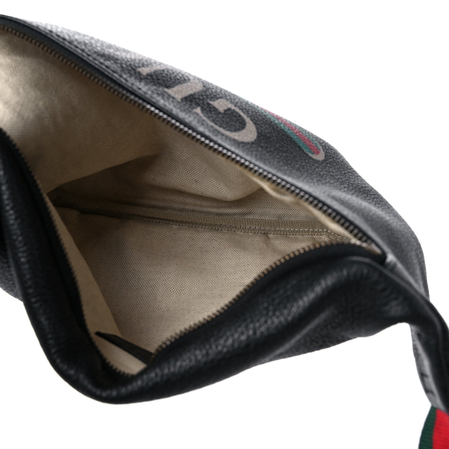 Grained Calfskin Logo Belt Bag Black