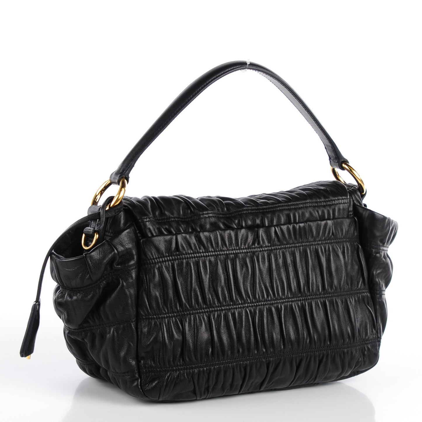 Nappa Dressy Gaufre Flap Bag Nero Black