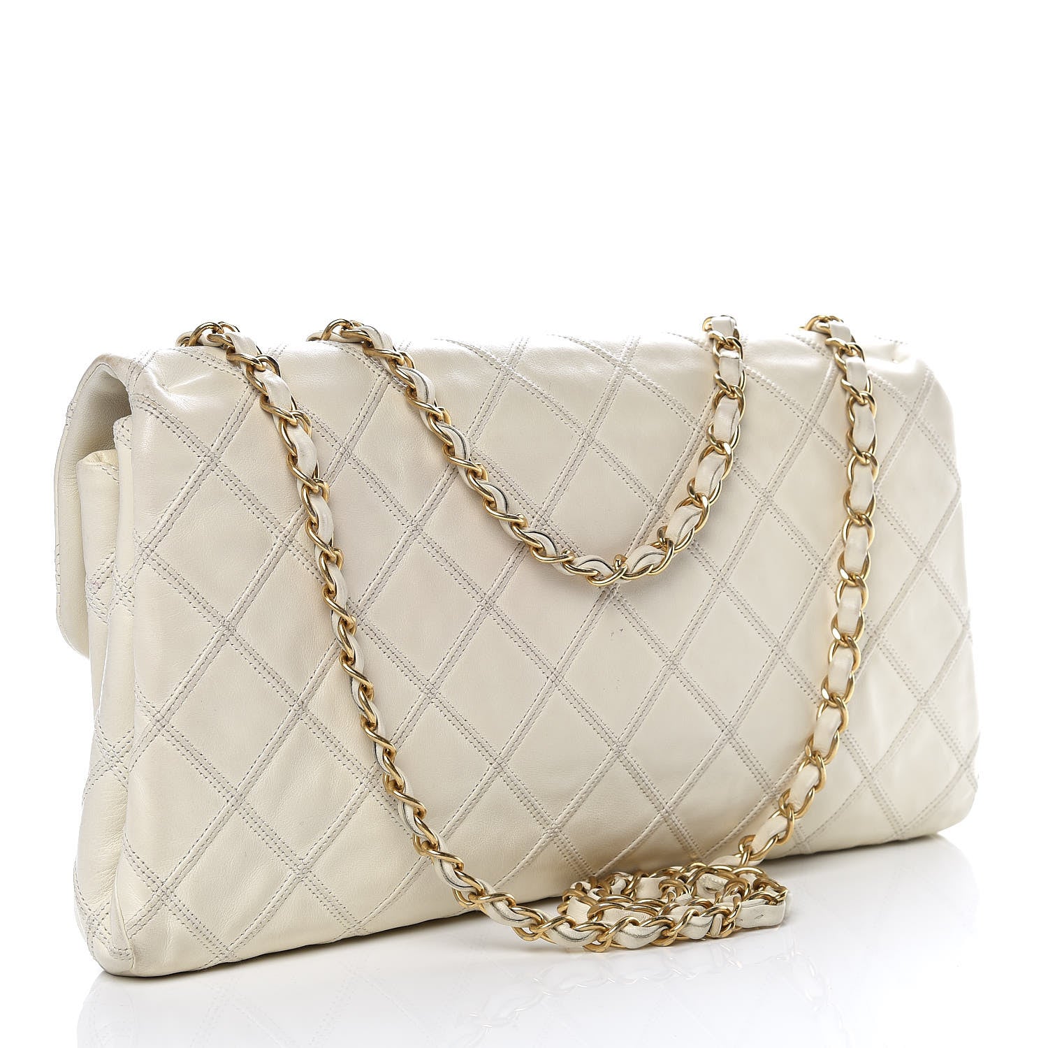 Chanel Calfskin Stitched Thin City Flap White 3 of 18