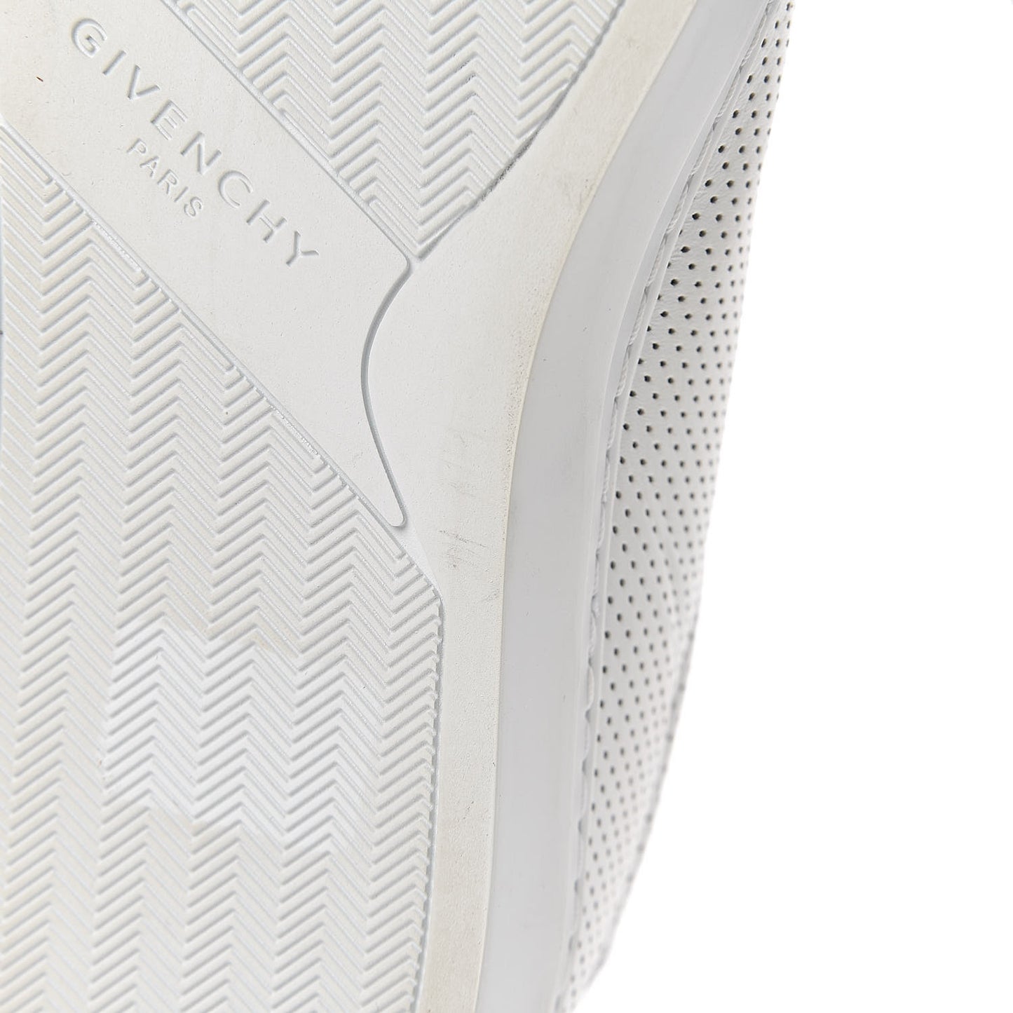 Calfskin Perforated Womens Urban Street Sneakers 37.5 White