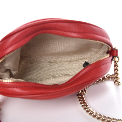 Gucci Pebbled Calfskin Mini Soho Chain Bag Tabasco Red 5 of 10