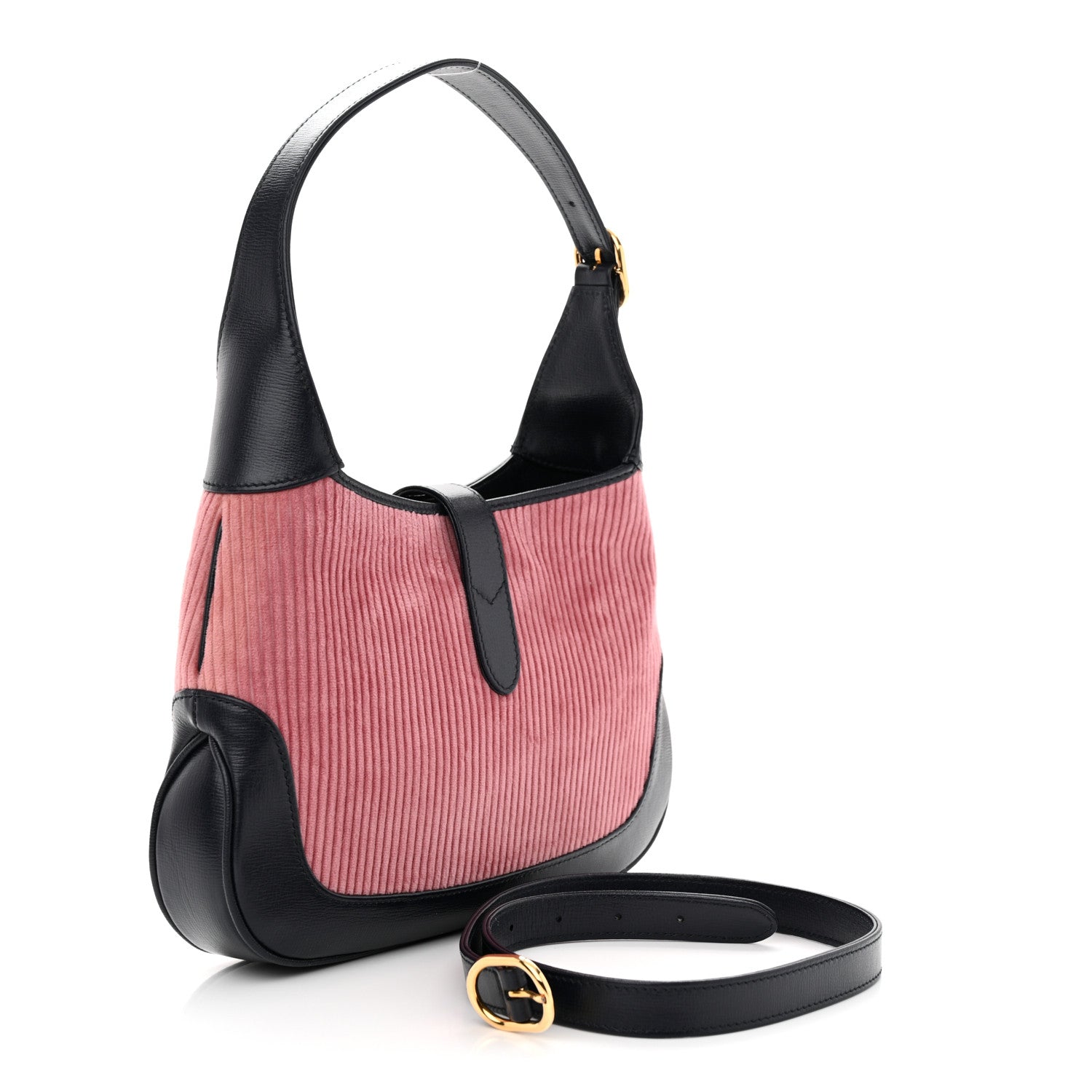 Gucci Corduroy Small Jackie 1961 Hobo Lipstick Rose Blue 3 of 11