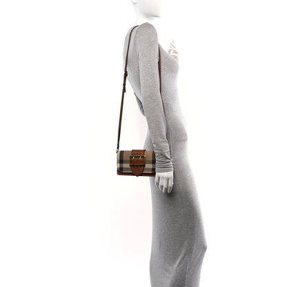 Burberry House Check Bridle Calfskin Small Madison Buckle Bag Tan 2 of 10