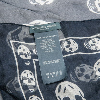 Alexander McQueen Silk Chiffon Skull Scarf Black Ivory 5 of 5