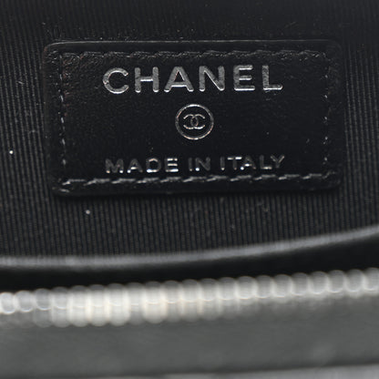 Chanel Lambskin Quilted Zip Coin Purse So Black 6 of 9