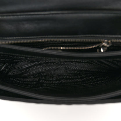 Prada Saffiano Tessuto Nylon Chain Shoulder Bag Black 5 of 9