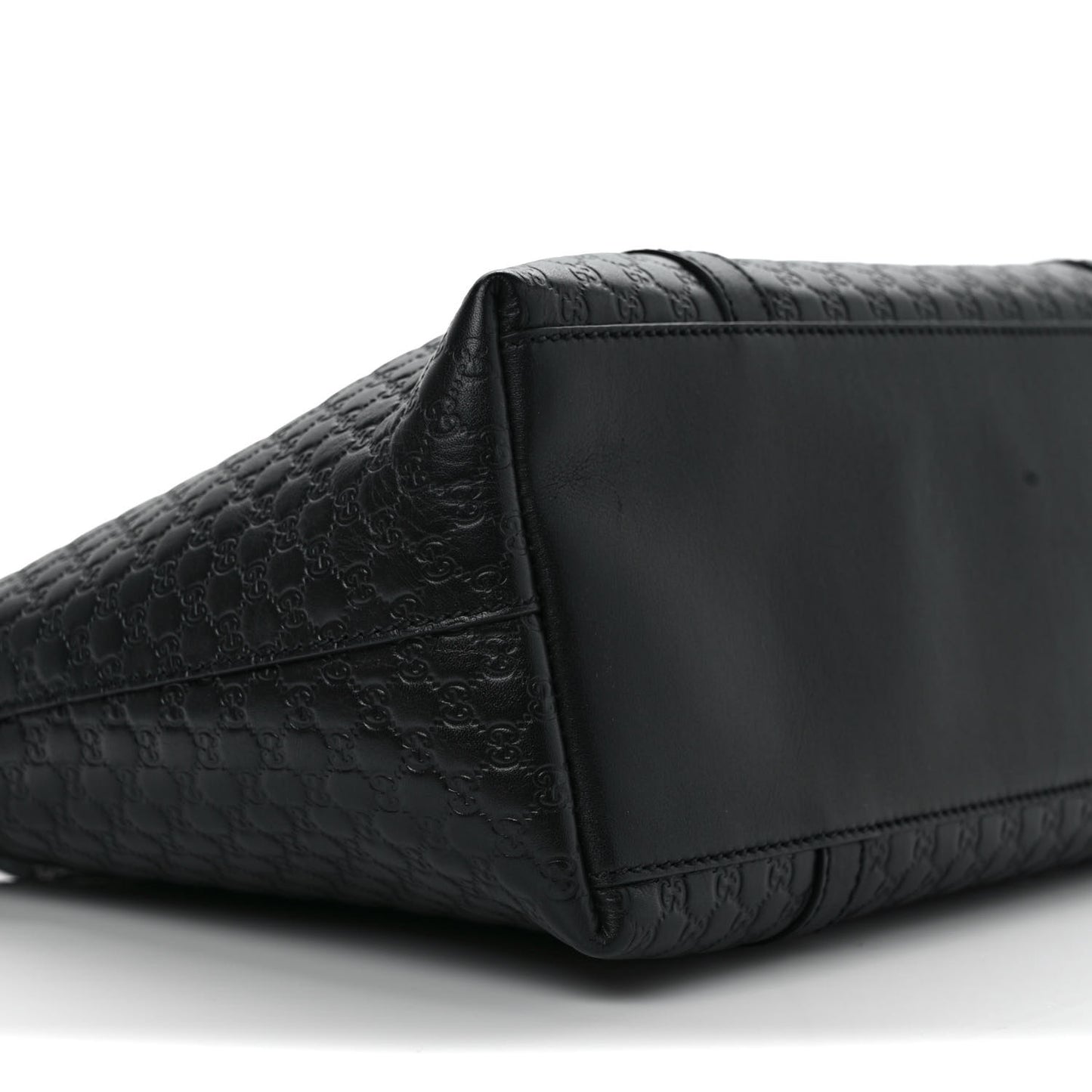 Soft Microguccissima Small Zippered Satchel Black