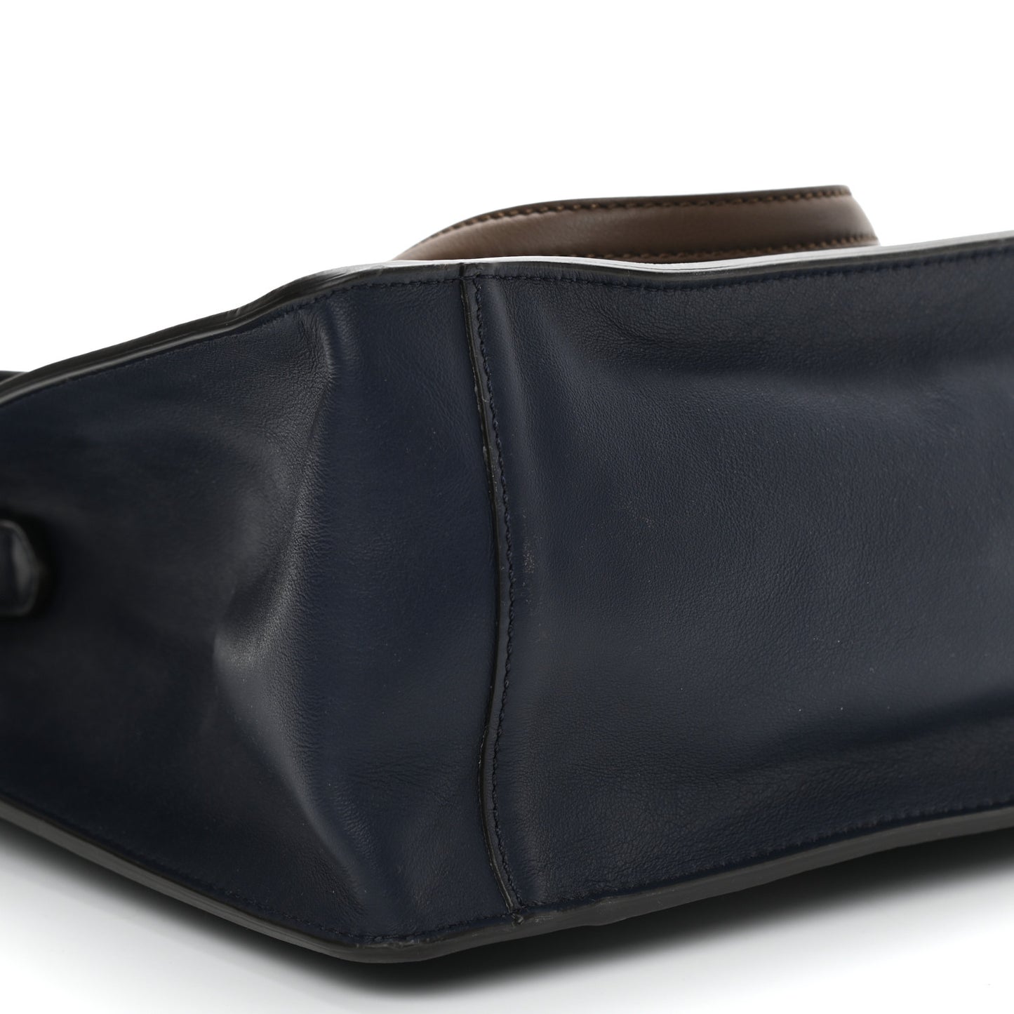 Vitello Grace Suede Large Flip Tote Midnight Marrone