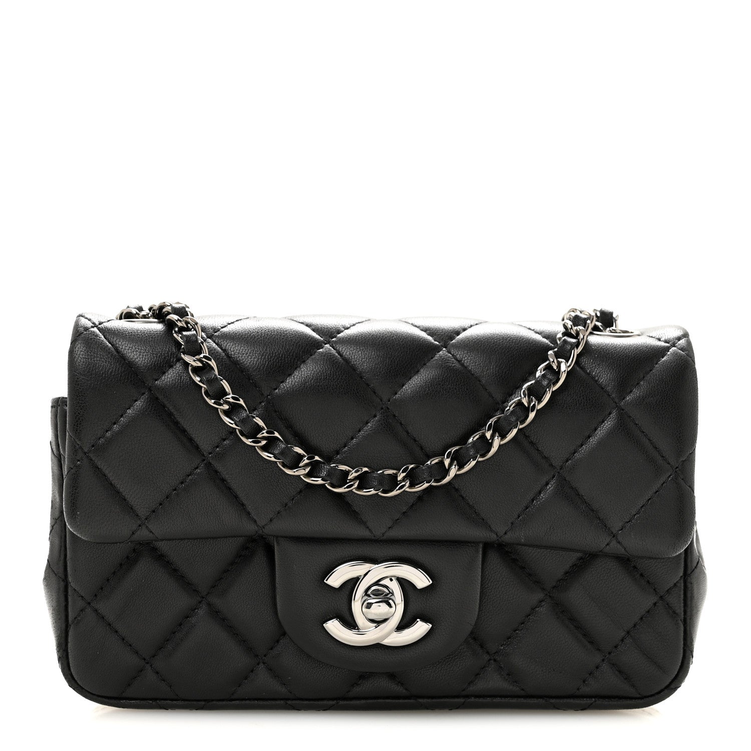 Chanel Lambskin Quilted Extra Mini Rectangular Flap Black 1 of 14