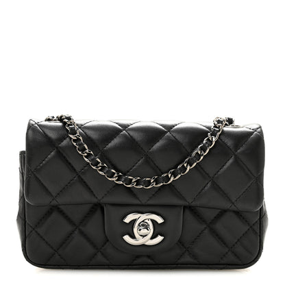 Chanel Lambskin Quilted Extra Mini Rectangular Flap Black 1 of 14