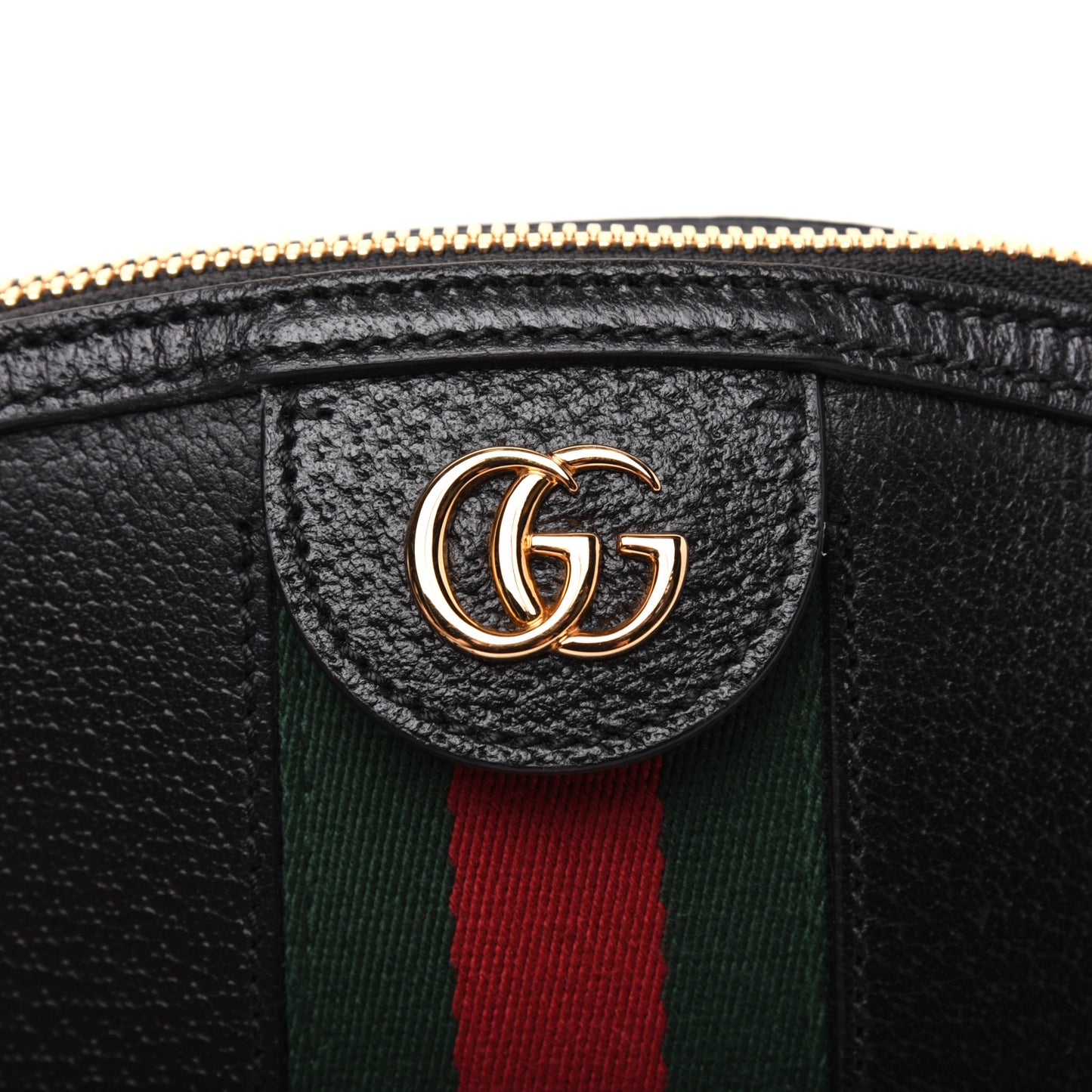 Calfskin GG Web Small Ophidia Dome Shoulder Bag Black