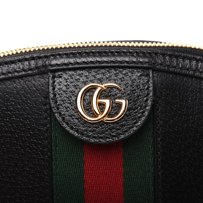 Gucci Calfskin GG Web Small Ophidia Dome Shoulder Bag Black 14 of 20