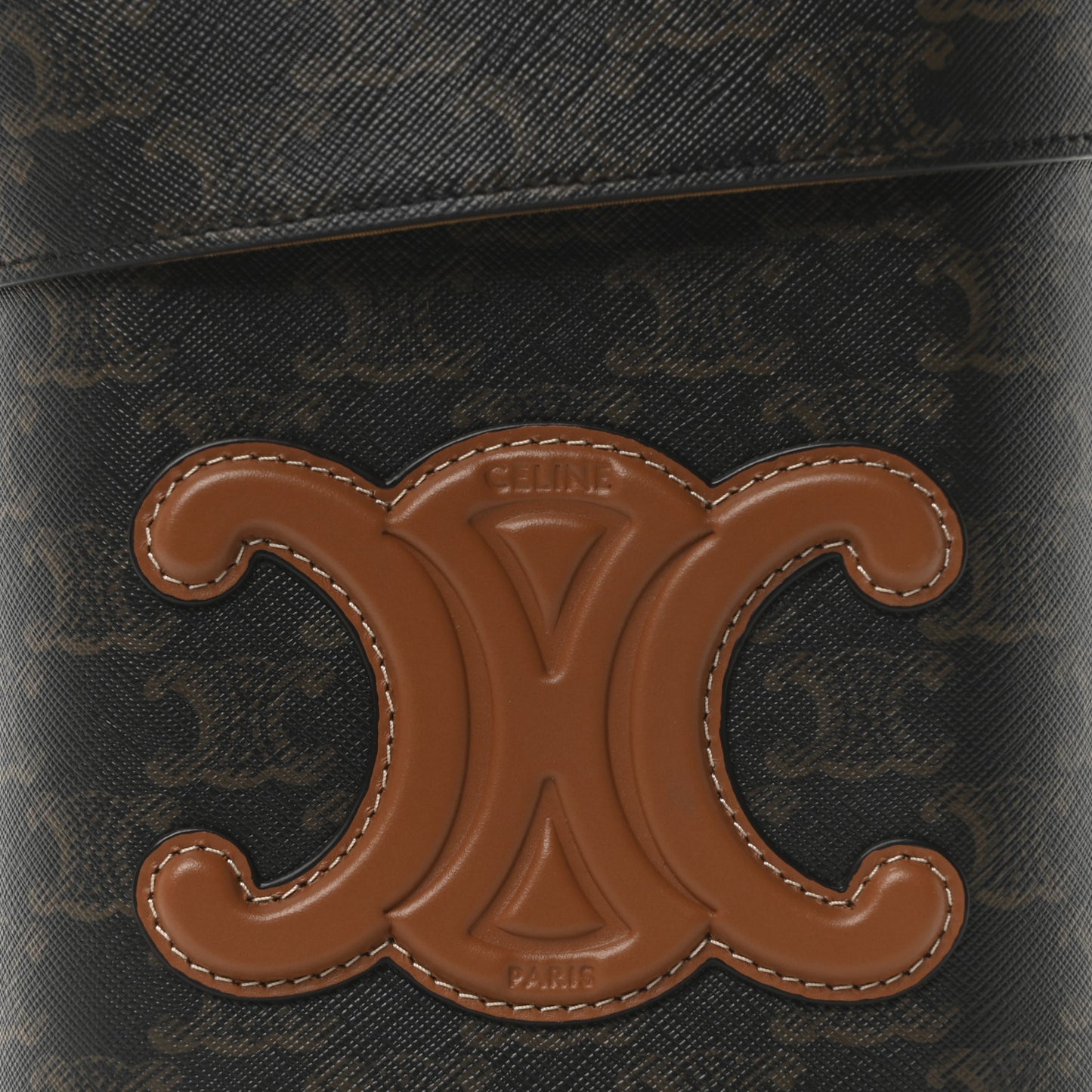 Triomphe Canvas Calfskin Medium Cuir Triomphe Box Tan