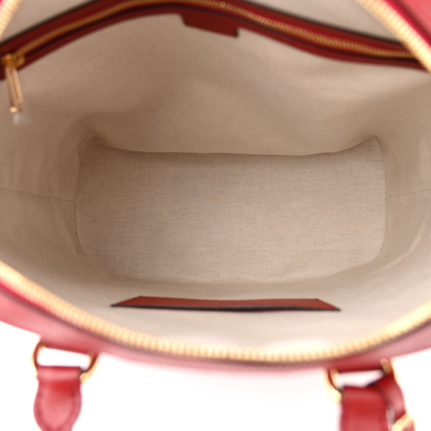 Textured Dollar Calfskin Web Small Savoy Bowling Tote Red