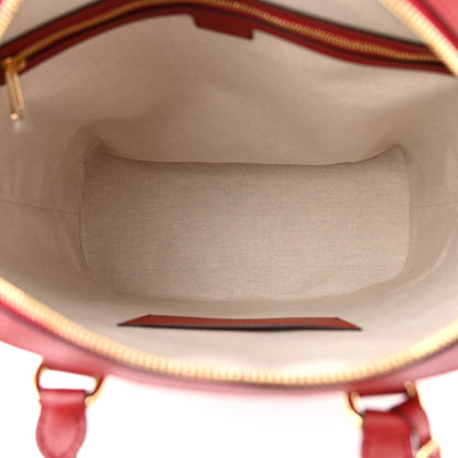 Gucci Textured Dollar Calfskin Web Small Savoy Bowling Tote Red 5 of 10