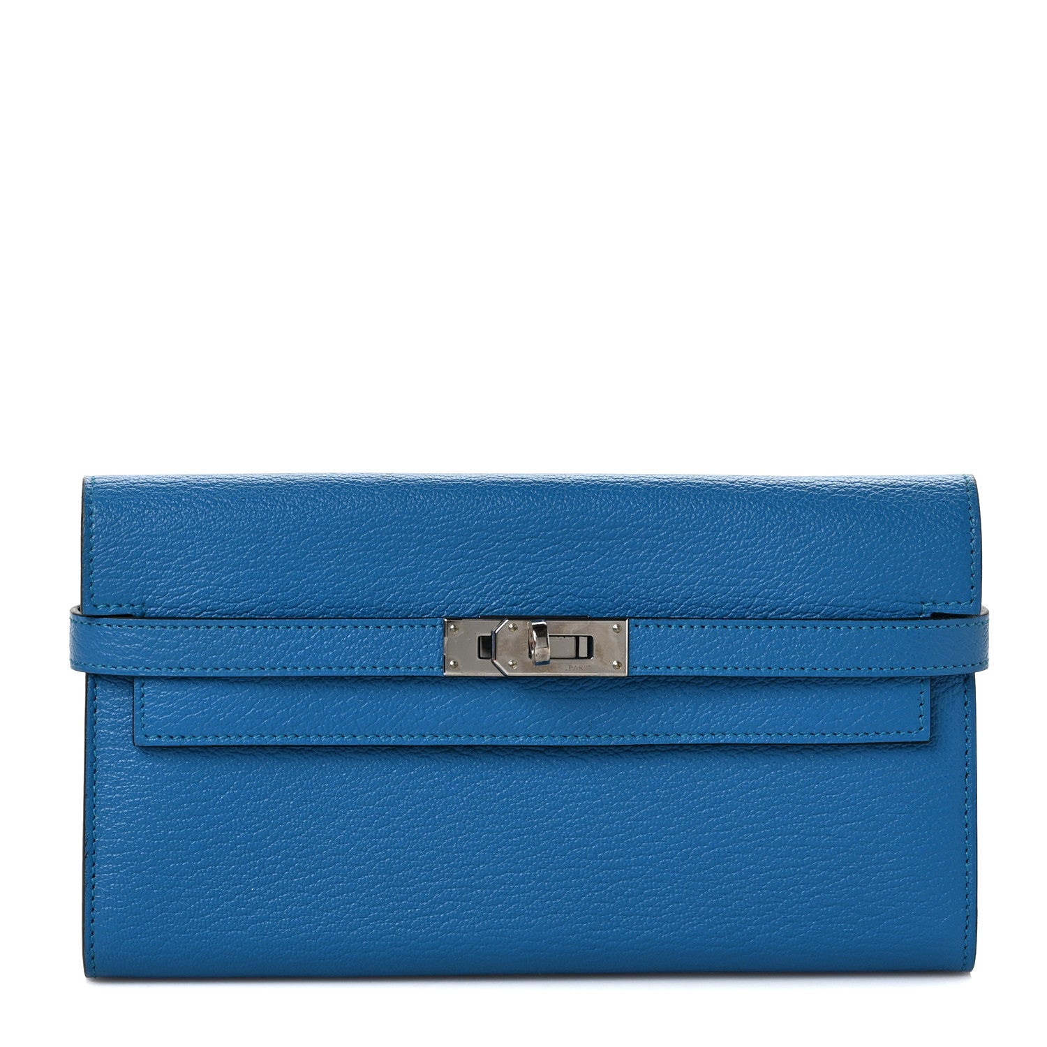 Hermes Chevre Mysore Kelly Longue Wallet Bleu Zanzibar 1 of 7