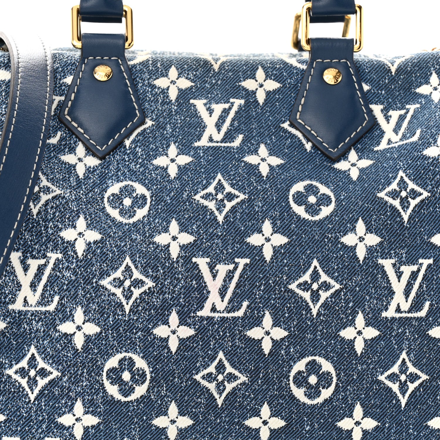 Louis Vuitton Monogram Jacquard Denim Speedy Bandouliere 25 Bleu 7 of 10