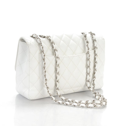 Chanel Caviar Quilted Jumbo Single Flap White 3 of 7