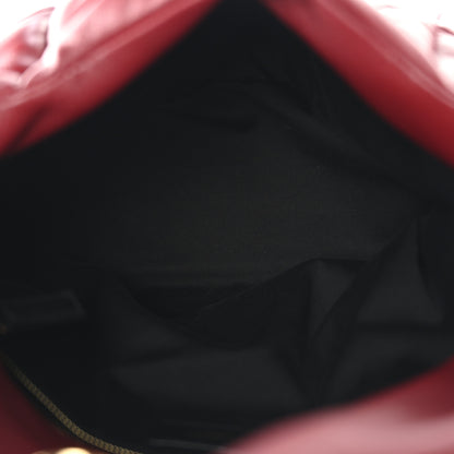 Saint Laurent Lambskin Quilted Medium Loulou Puffer Monogram Chain Satchel Opyum Red 5 of 10