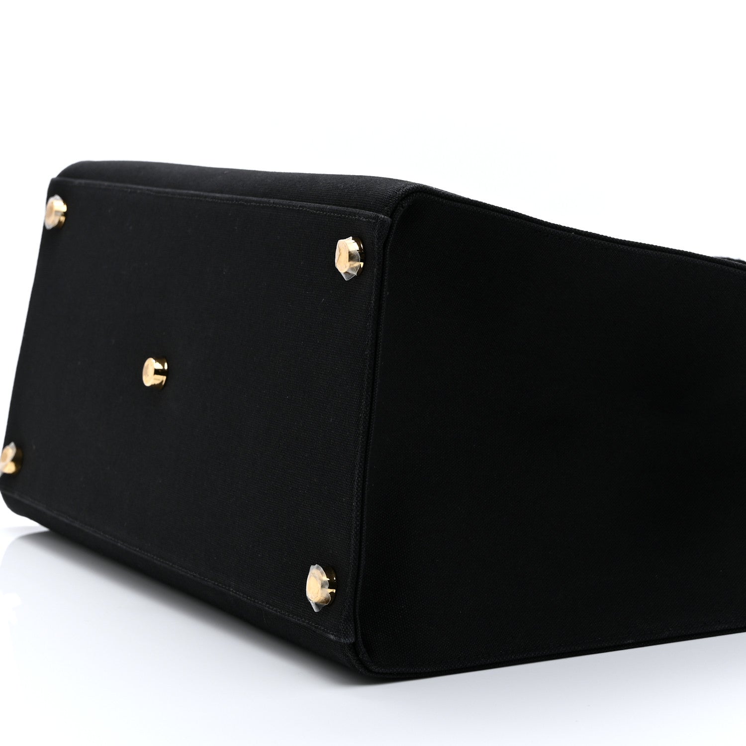 Fendi X VERSACE Cotton Canvas Cuoio Romano Fendace Logo Embroidered Signature Shopping Tote Black Gold 11 of 11