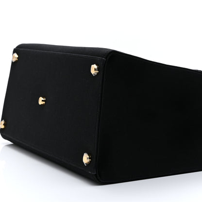 Fendi X VERSACE Cotton Canvas Cuoio Romano Fendace Logo Embroidered Signature Shopping Tote Black Gold 11 of 11