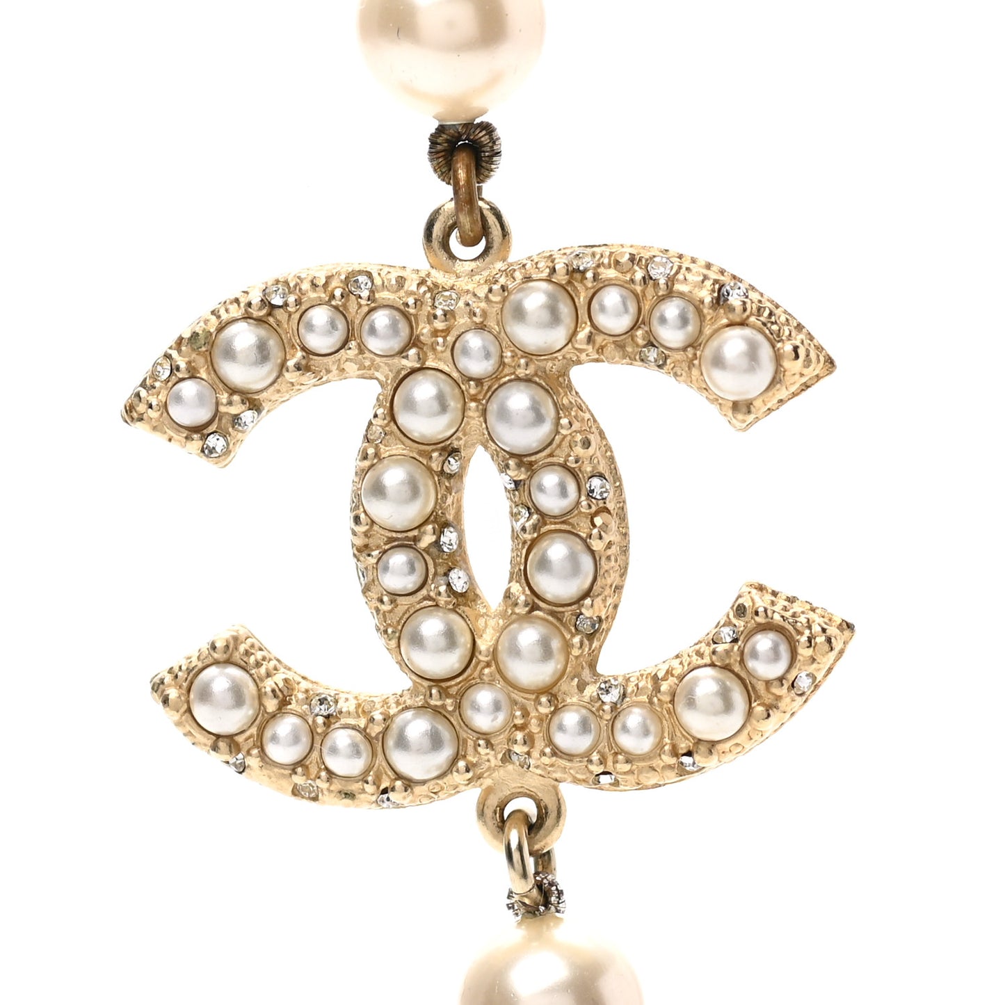 Pearl CC 100th Anniversary Necklace Light Gold