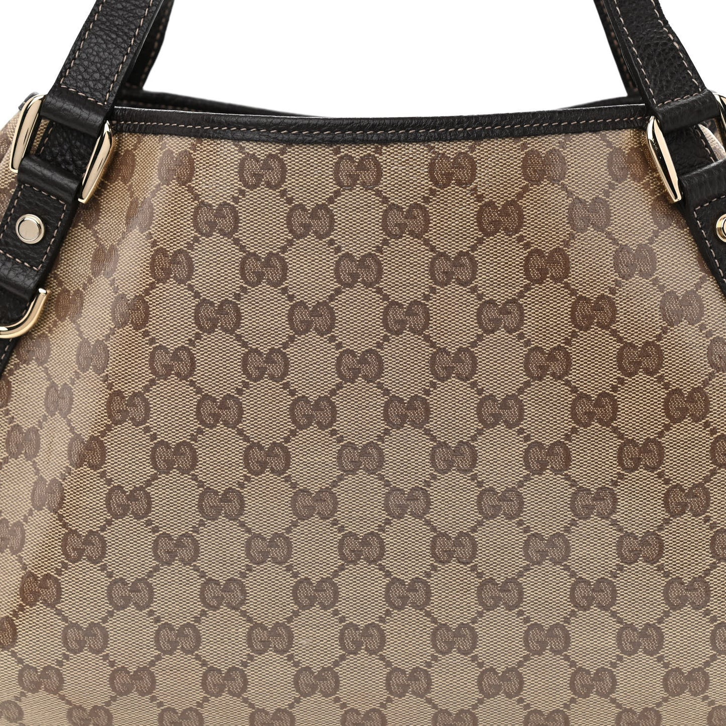 Crystal Monogram Medium Abbey Shoulder Bag Dark Brown