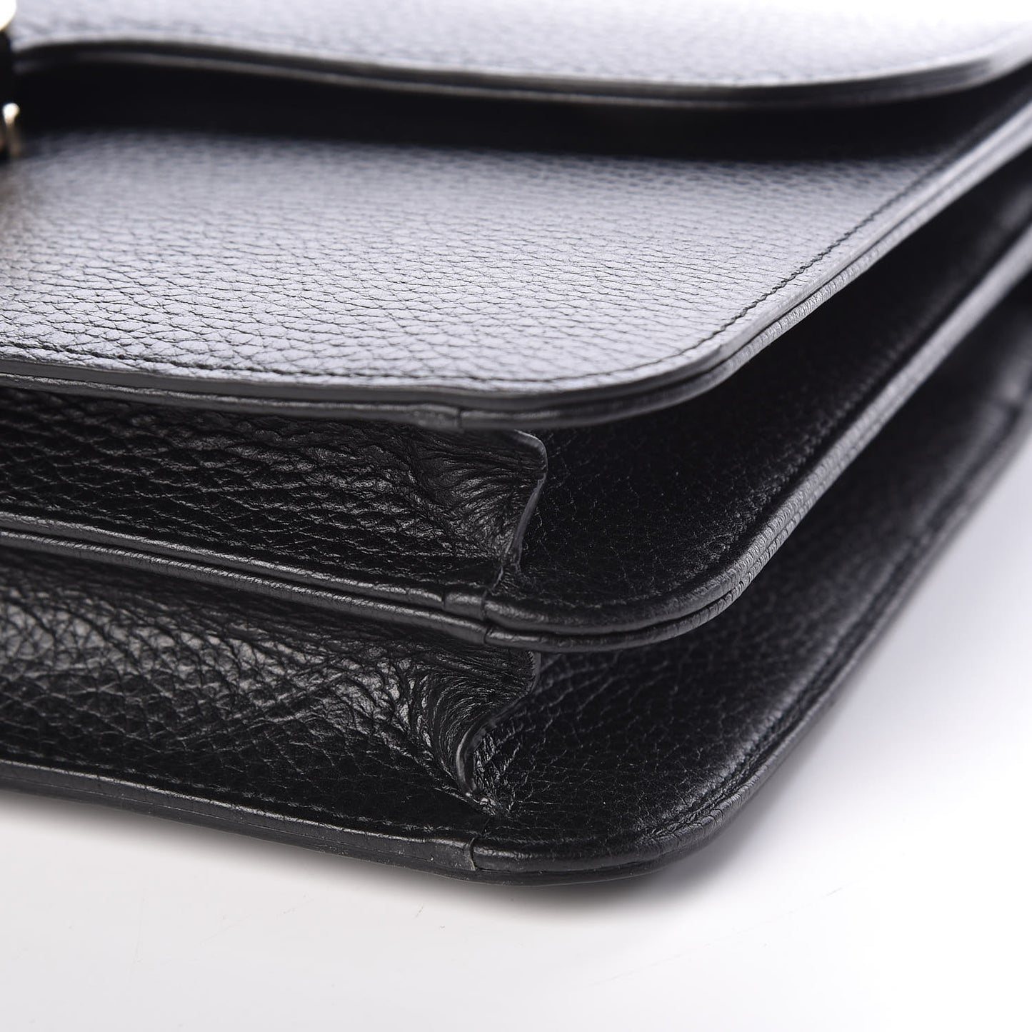 Dollar Calfskin Interlocking G Shoulder Bag Black