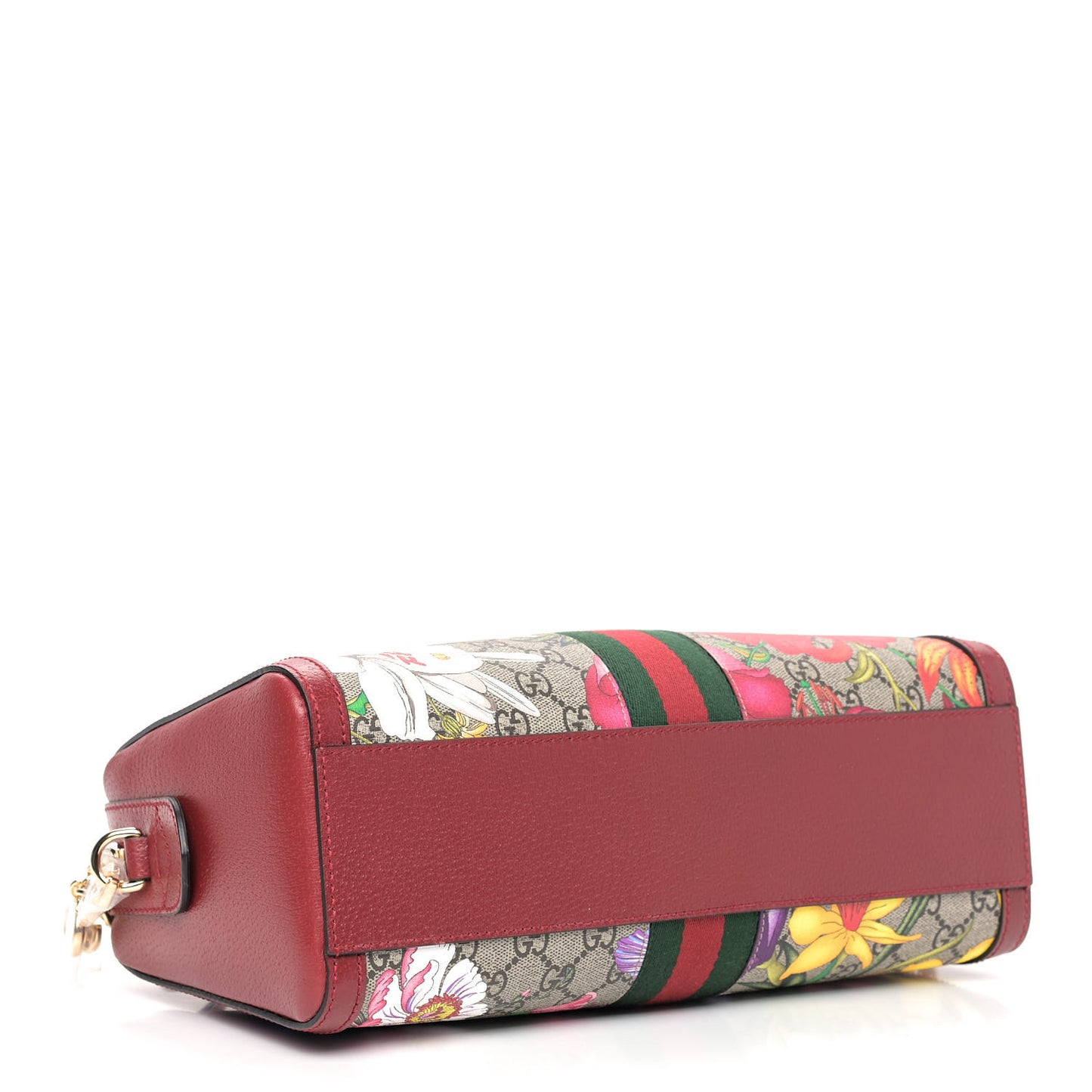 GG Supreme Monogram Flora Web Medium Ophidia Boston Red