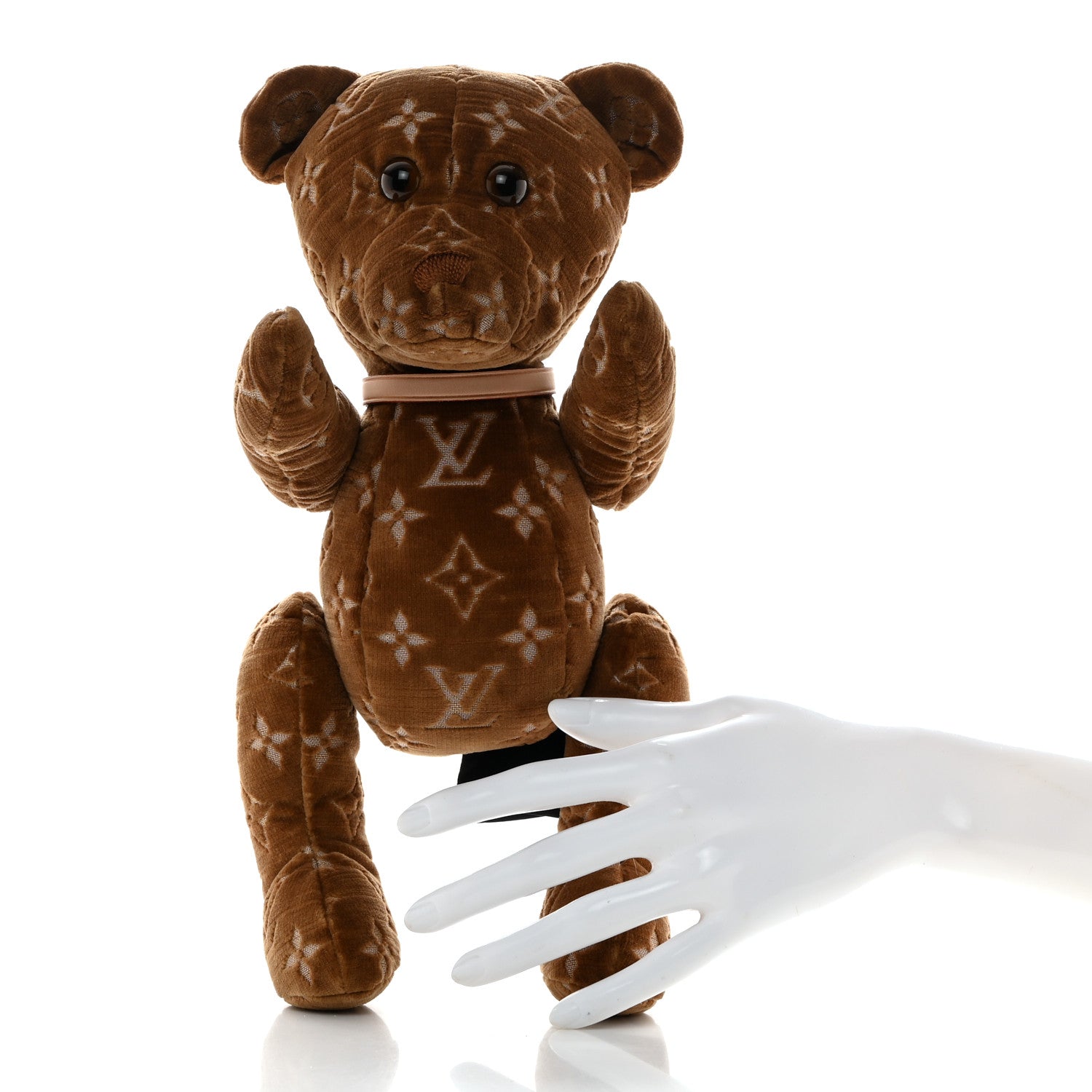 Louis Vuitton Velvet Calfskin Monogram DouDou Teddy Bear Natural 2 of 7