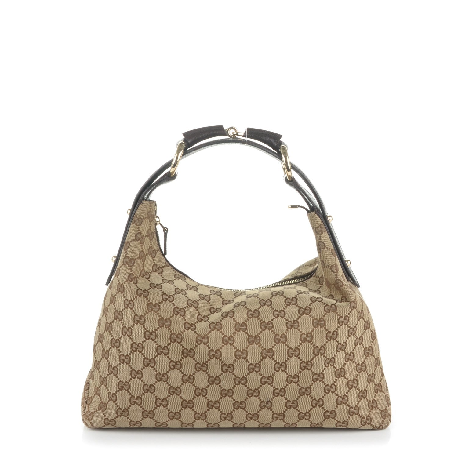 Gucci Monogram Medium Horsebit Chain Hobo Dark Brown 1 of 7