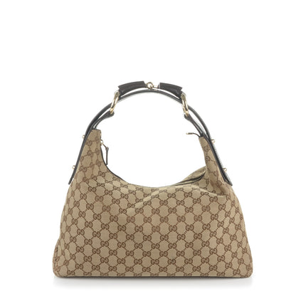Gucci Monogram Medium Horsebit Chain Hobo Dark Brown 1 of 7