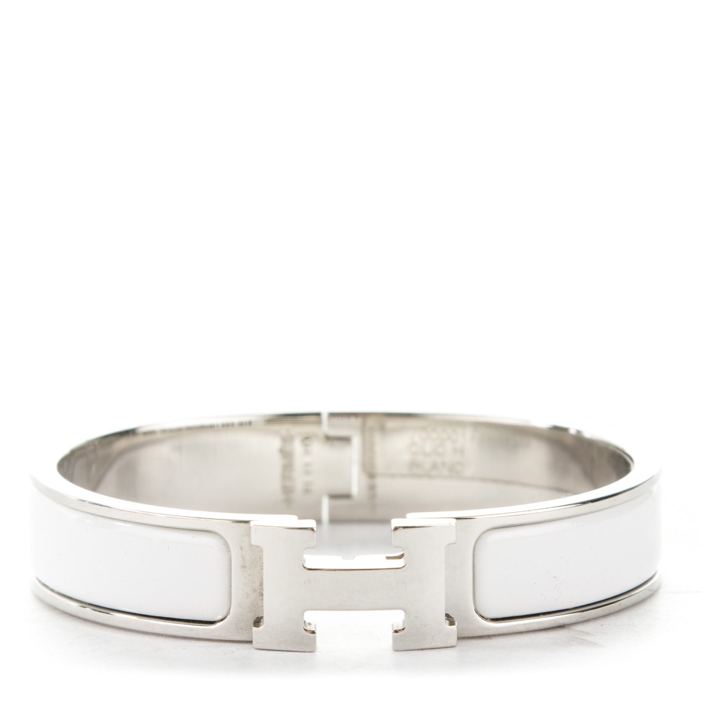 Enamel Narrow Clic Clac H Bracelet PM White