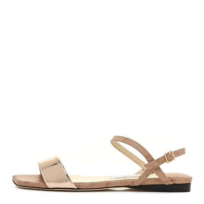 Jimmy Choo Liquid Metallic Calfskin Aadra Flats 38.5 Sunkissed Caramel 1 of 11