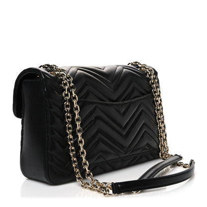 Gucci Lambskin Matelasse Large GG Marmont Shoulder Bag Black 3 of 10