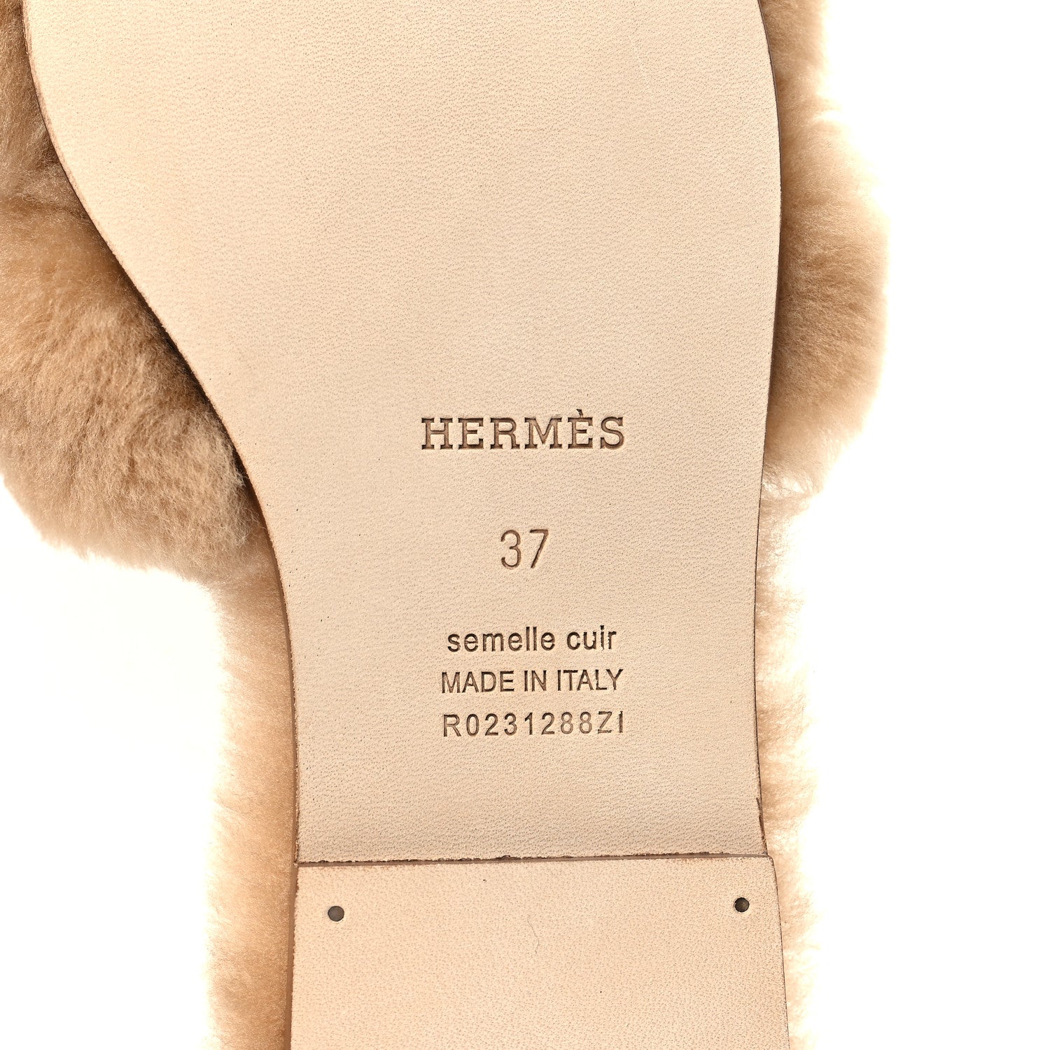 Hermes Woolskin Oran Sandals 37 Beige Argile 6 of 8