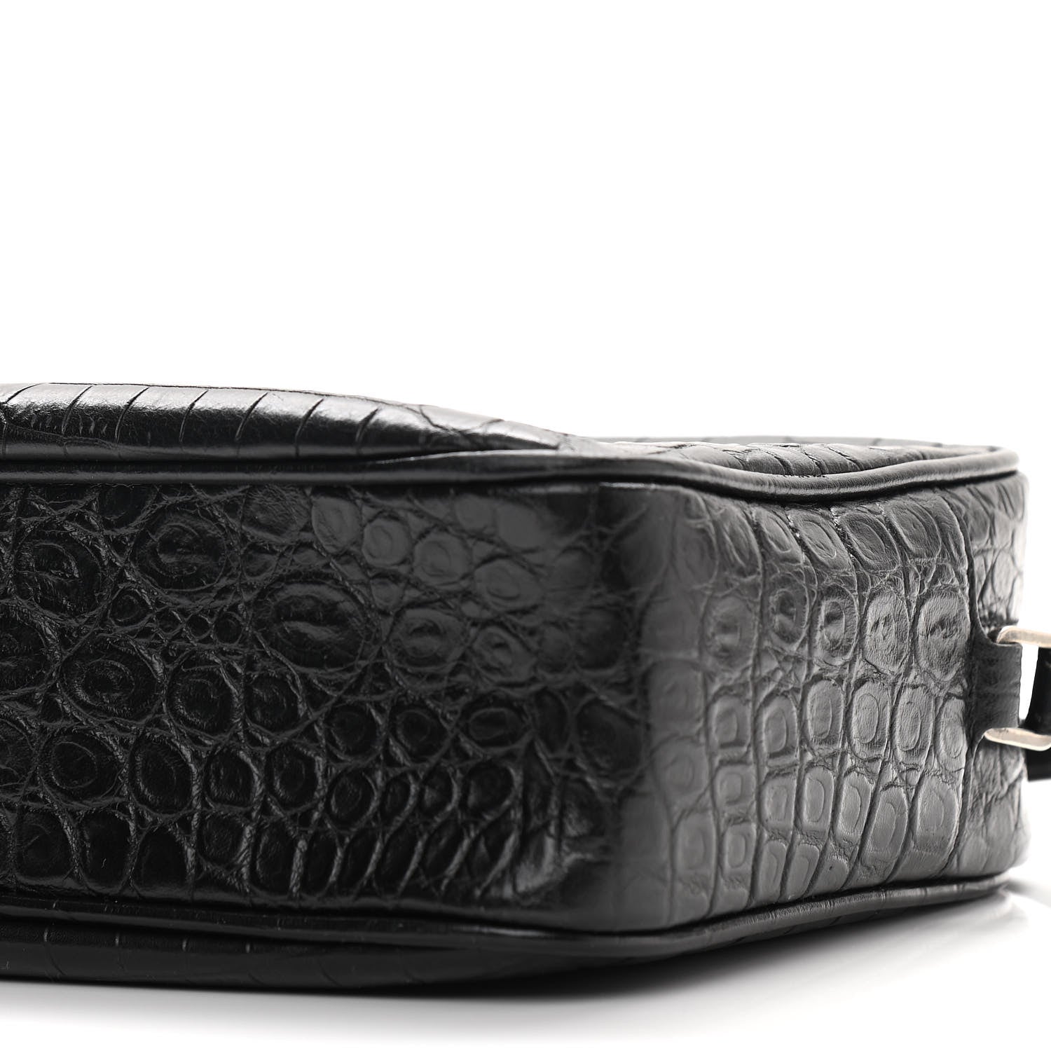 Saint Laurent Calfskin Crocodile Embossed Monogram Lou Camera Bag Black 8 of 8