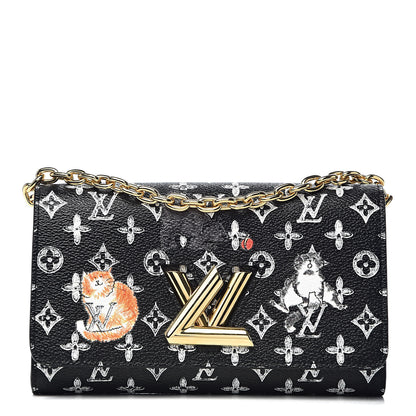 Louis Vuitton Catogram Twist Chain Wallet Black 1 of 9