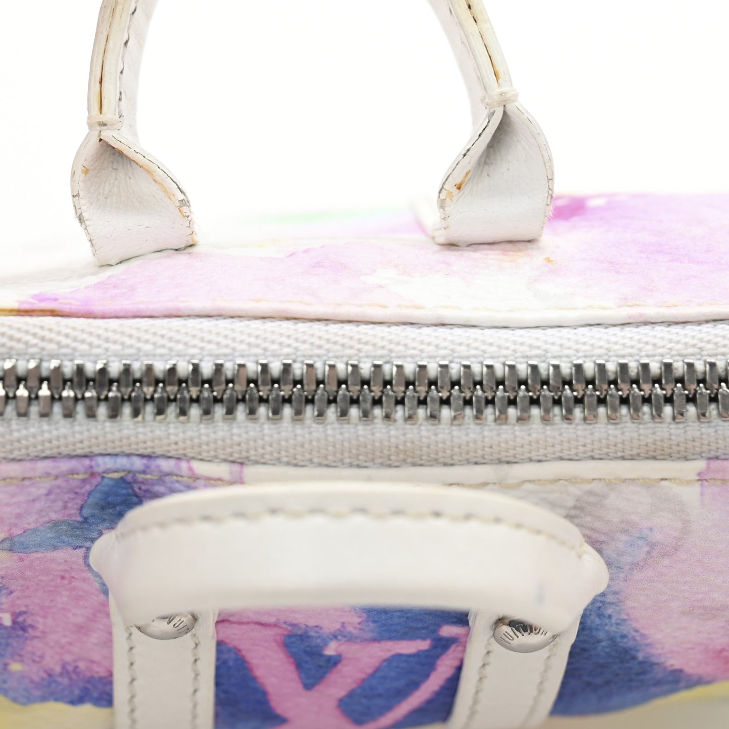 Monogram Watercolor Mini Keepall Bag Charm Key Holder Multicolor