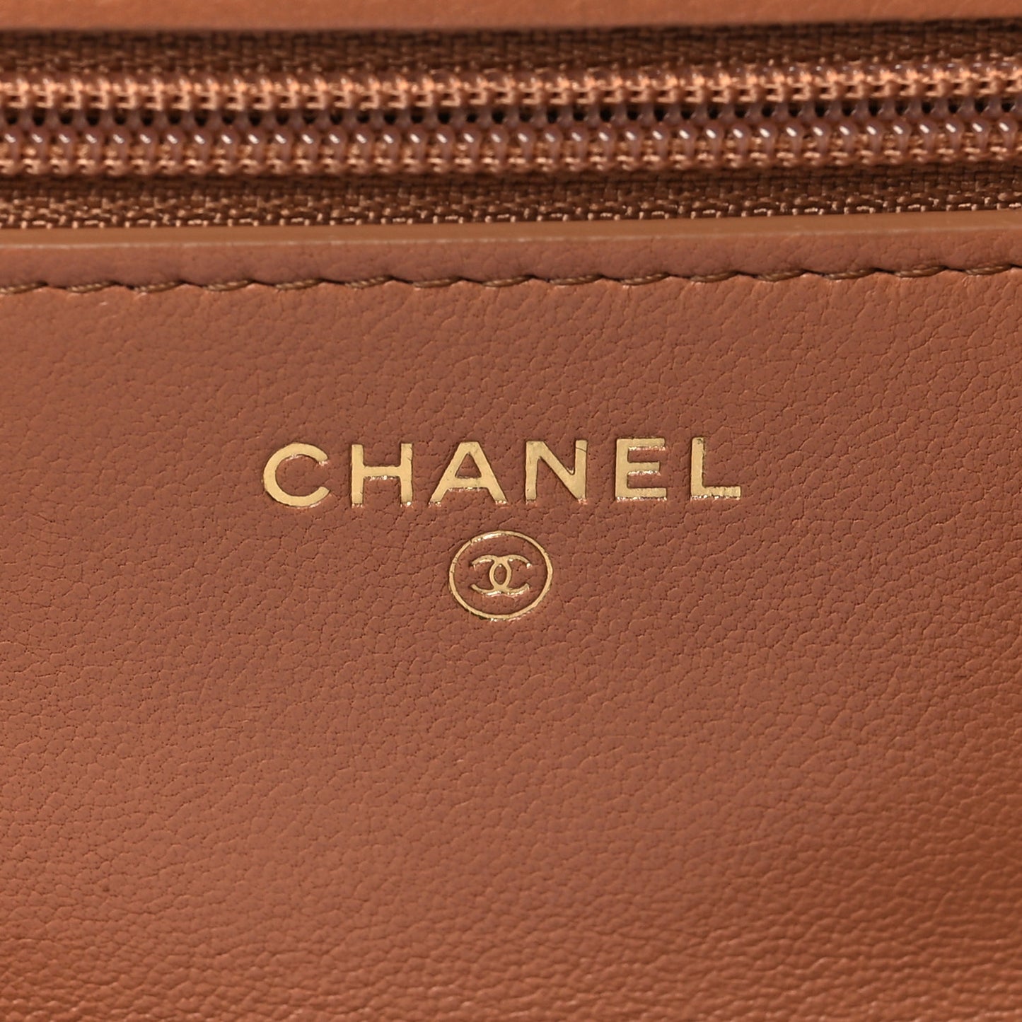 Lambskin Quilted 19 Wallet On Chain WOC Brown